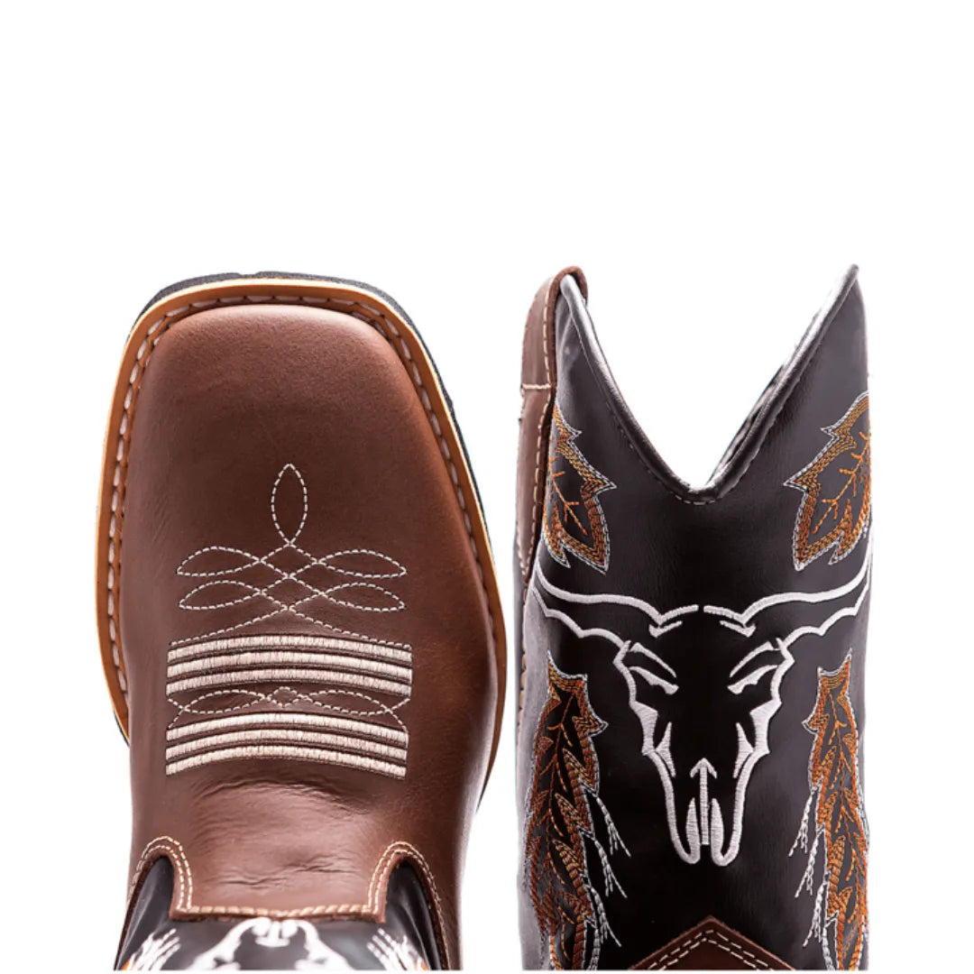 Bota Country Masculina Cano Alto Marrom Rocky Mountains