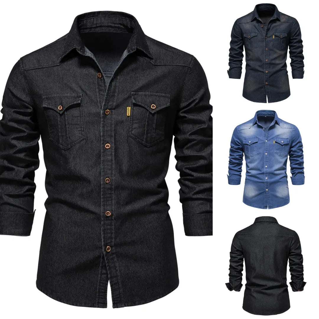 Camisa Country Algodão Estilo Jeans